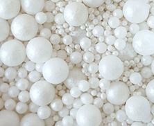 Picture of WHITE SUGAR PEARLS MIXED SIZES EDIBLE SPRINKLES X 50G